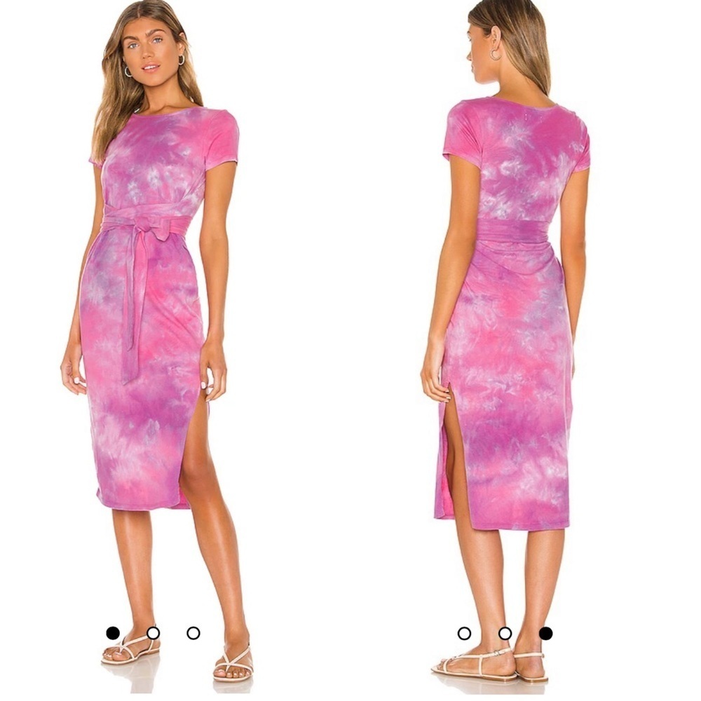NWOT Lovers and Friends Brooklyn Pink Tie Dye Midi Dress